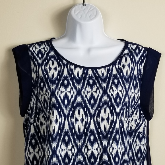 WGB by walter baker ikat / sheer back blouse - Picture 3 of 7